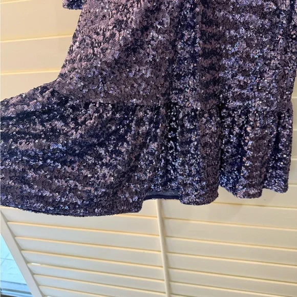 Shoshanna Sparkling Blue Long Sleeve Dress - Picture 6 of 8